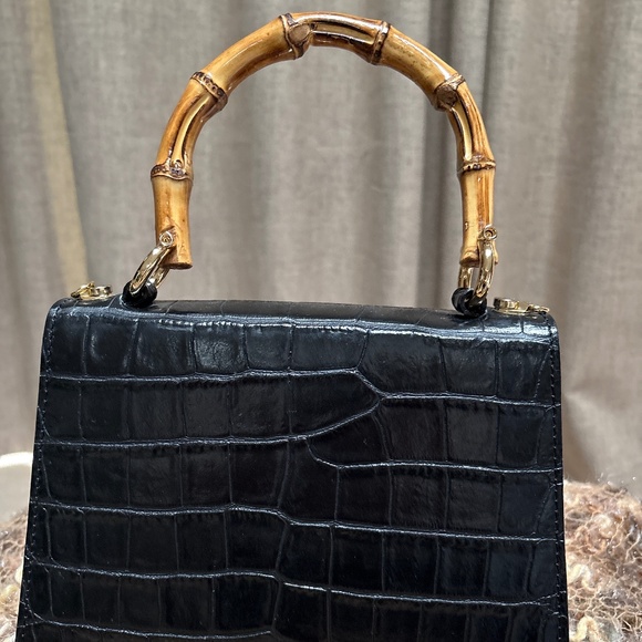 Pratesi Italian Leather Bamboo Top Handle--Excellent Condition - Picture 4 of 5